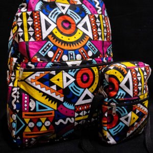Futuristic Print Slingbag and Backpack Combo