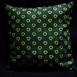 Green and Yellow African Print Couch Cushions
